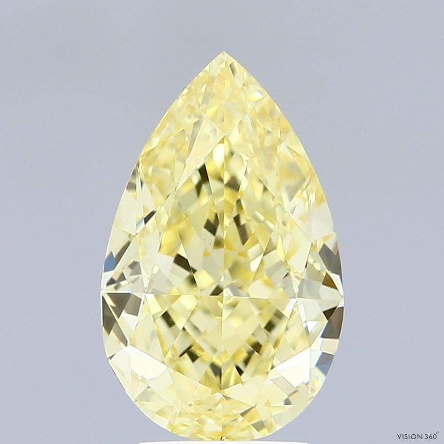 Loose Diamond - PEAR 3.31ct Fancy Yellow VVS2: Loose Diamond - PEAR 3.31ct Fancy Yellow VVS2 Source: This is a real non-mined Diamond that has been grown in a lab Shape: PEAR Carats: 3.31 Color: Fancy Yellow Certification: IGI Video: