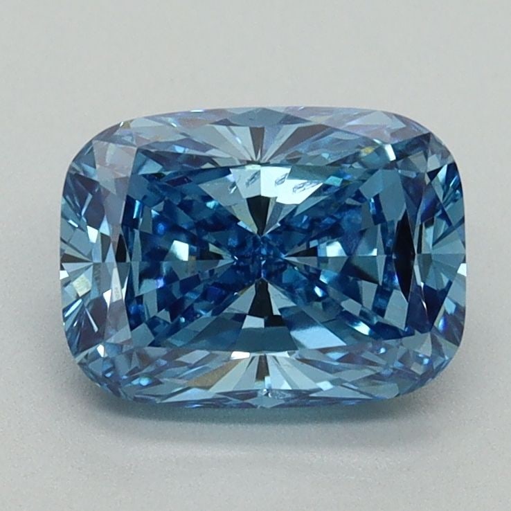 Loose Diamond - CUSHION BRILLIANT 1.43ct Fancy Vivid Blue VS2: Loose Diamond - CUSHION BRILLIANT 1.43ct Fancy Vivid Blue VS2 Source: This is a real non-mined Diamond that has been grown in a lab Shape: CUSHION BRILLIANT Carats: 1.43 Color: Fancy Vivid Blue Certif