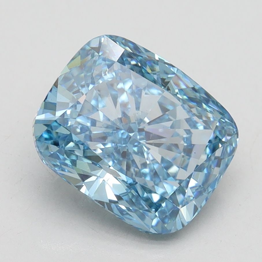 Loose Diamond - CUSHION BRILLIANT 2.95ct Fancy Vivid Blue VS2: Loose Diamond - CUSHION BRILLIANT 2.95ct Fancy Vivid Blue VS2 Source: This is a real non-mined Diamond that has been grown in a lab Shape: CUSHION BRILLIANT Carats: 2.95 Color: Fancy Vivid Blue Certif