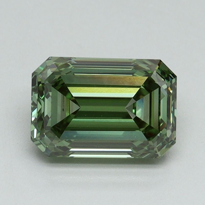 Loose Diamond - EMERALD 1.54ct Fancy Vivid Green VVS2: Loose Diamond - EMERALD 1.54ct Fancy Vivid Green VVS2 Source: This is a real non-mined Diamond that has been grown in a lab Shape: EMERALD Carats: 1.54 Color: Fancy Vivid Green Certification: IGI Vide