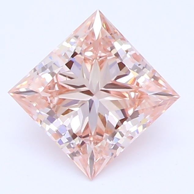 Loose Diamond - PRINCESS 0.56ct Fancy Orangey Pink SI2: Loose Diamond - PRINCESS 0.56ct Fancy Orangey Pink SI2 Source: This is a real non-mined Diamond that has been grown in a lab Shape: PRINCESS Carats: 0.56 Color: Fancy Orangey Pink Certification: GCAL