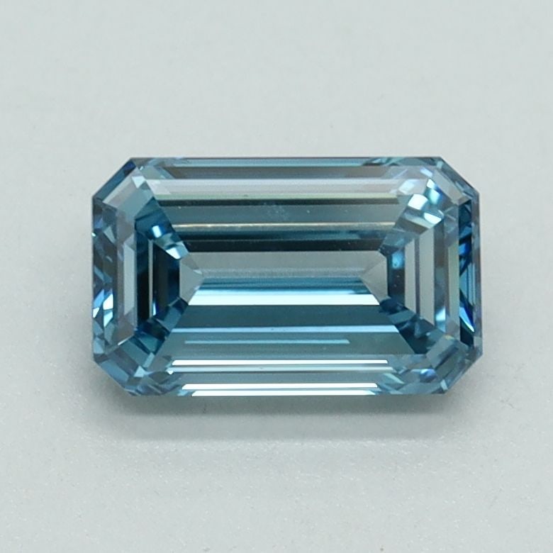 Loose Diamond - EMERALD 1.03ct Fancy Vivid Blue VVS2: Loose Diamond - EMERALD 1.03ct Fancy Vivid Blue VVS2 Source: This is a real non-mined Diamond that has been grown in a lab Shape: EMERALD Carats: 1.03 Color: Fancy Vivid Blue Certification: IGI Video: