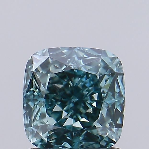 Loose Diamond - CUSHION MODIFIED 1.05ct Fancy Vivid Green Blue VVS2: Loose Diamond - CUSHION MODIFIED 1.05ct Fancy Vivid Green Blue VVS2 Source: This is a real non-mined Diamond that has been grown in a lab Shape: CUSHION MODIFIED Carats: 1.05 Color: Fancy Vivid Green
