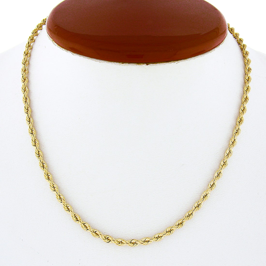 Classic 15 Inch Solid 13k Yellow Gold Rope Link Choker Necklace: Classic 15 Inch Solid 13k Yellow Gold Rope Link Choker Necklace This exquisite Classic Solid Yellow Gold Choker Necklace features a polished rope link design, crafted from solid 13k yellow gold. Measu