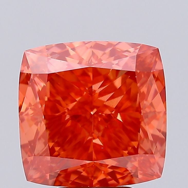 Loose Diamond - CUSHION BRILLIANT 7.35ct Fancy Vivid Red VS1: Loose Diamond - CUSHION BRILLIANT 7.35ct Fancy Vivid Red VS1 Source: This is a real non-mined Diamond that has been grown in a lab Shape: CUSHION BRILLIANT Carats: 7.35 Color: Fancy Vivid Red Certific