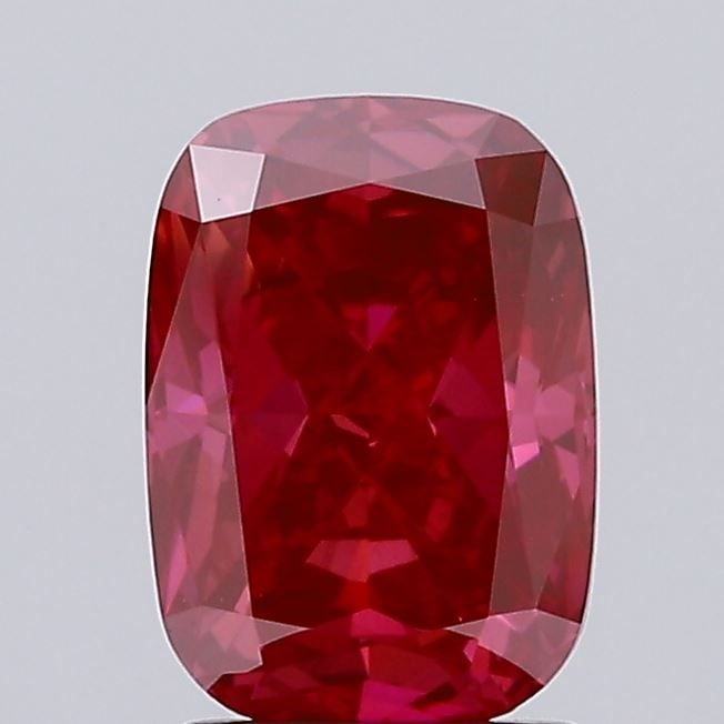 Loose Diamond - CUSHION BRILLIANT 2.26ct Fancy Vivid Greenish Red VS1: Loose Diamond - CUSHION BRILLIANT 2.26ct Fancy Vivid Greenish Red VS1 Source: This is a real non-mined Diamond that has been grown in a lab Shape: CUSHION BRILLIANT Carats: 2.26 Color: Fancy Vivid Gre