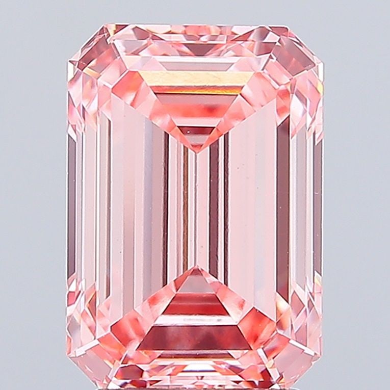 Loose Diamond - EMERALD 4.02ct Fancy Vivid Pink VVS2: Loose Diamond - EMERALD 4.02ct Fancy Vivid Pink VVS2 Source: This is a real non-mined Diamond that has been grown in a lab Shape: EMERALD Carats: 4.02 Color: Fancy Vivid Pink Certification: IGI Video: