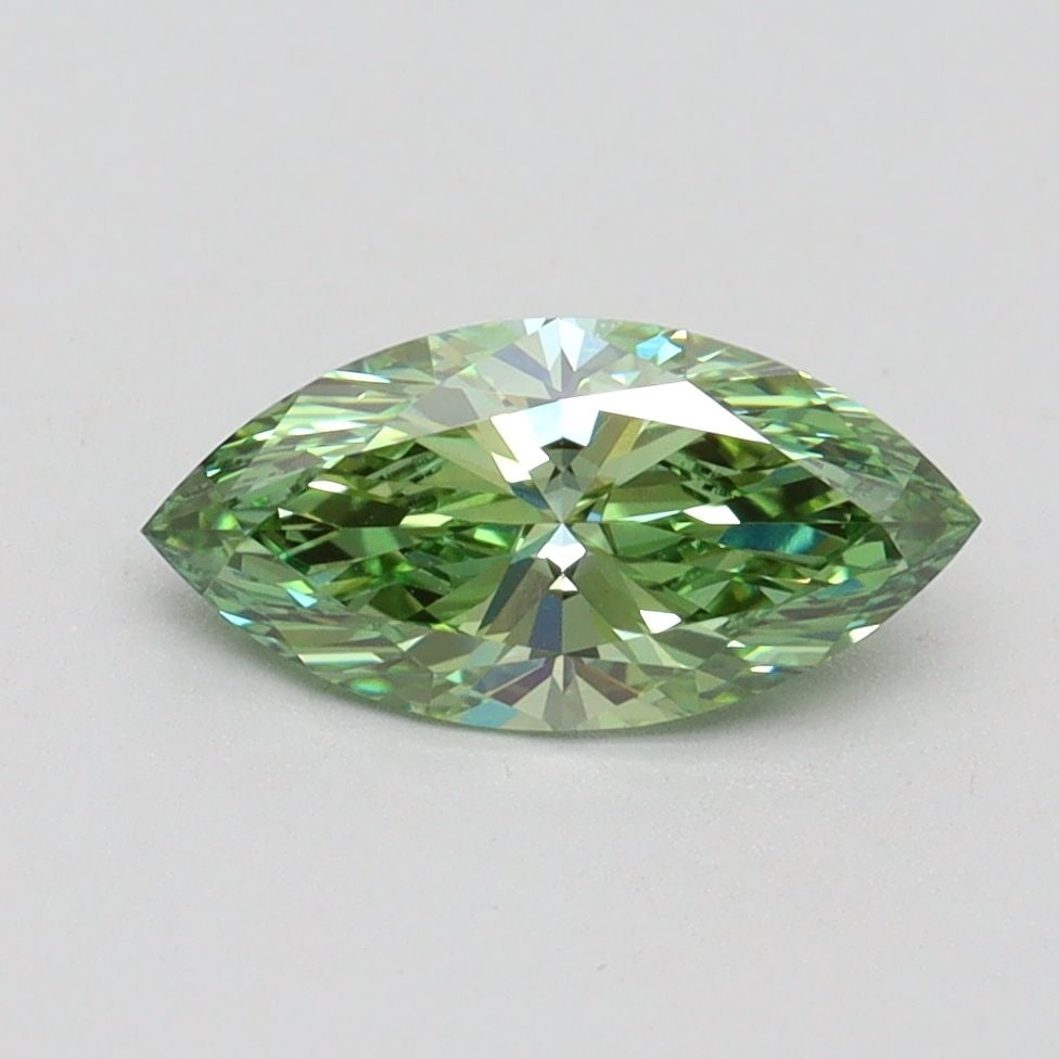 Loose Diamond - MARQUISE 1.01ct Fancy Vivid Green VS1: Loose Diamond - MARQUISE 1.01ct Fancy Vivid Green VS1 Source: This is a real non-mined Diamond that has been grown in a lab Shape: MARQUISE Carats: 1.01 Color: Fancy Vivid Green Certification: IGI Vid