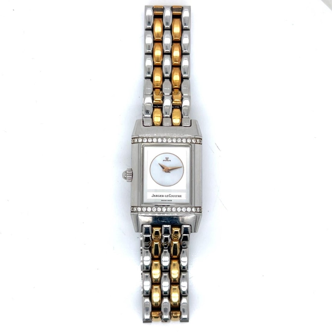 Reverso Manual Wind Ladies Watch in 18K Gold and Steel with Diamonds (1 of 5)