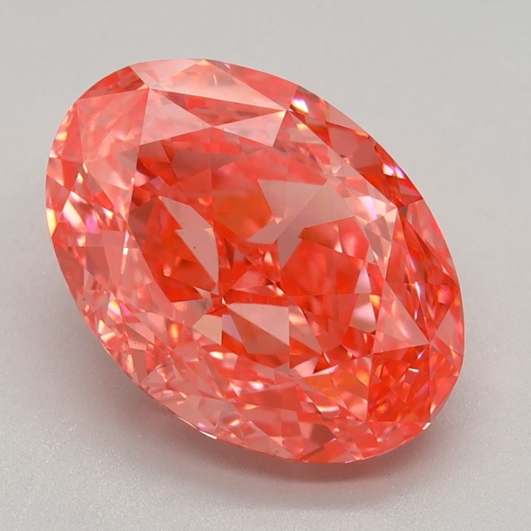 Loose Diamond - OVAL 2.63ct Fancy Vivid Pink VS1: Loose Diamond - OVAL 2.63ct Fancy Vivid Pink VS1 Source: This is a real non-mined Diamond that has been grown in a lab Shape: OVAL Carats: 2.63 Color: Fancy Vivid Pink Certification: IGI Video: