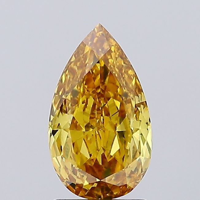 Loose Diamond - PEAR 2.02ct Fancy Vivid Brownish Yellow VS1: Loose Diamond - PEAR 2.02ct Fancy Vivid Brownish Yellow VS1 Source: This is a real non-mined Diamond that has been grown in a lab Shape: PEAR Carats: 2.02 Color: Fancy Vivid Brownish Yellow Certificat