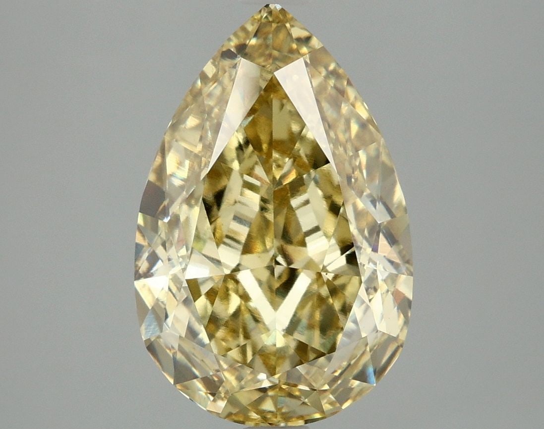 Loose Diamond - PEAR 4.11ct Fancy Intense Yellow VS1: Loose Diamond - PEAR 4.11ct Fancy Intense Yellow VS1 Source: This is a real non-mined Diamond that has been grown in a lab Shape: PEAR Carats: 4.11 Color: Fancy Intense Yellow Certification: IGI Video
