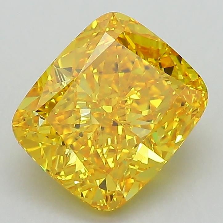 Loose Diamond - CUSHION MODIFIED 2.5ct Fancy Vivid Yellow VVS2: Loose Diamond - CUSHION MODIFIED 2.5ct Fancy Vivid Yellow VVS2 Source: This is a real non-mined Diamond that has been grown in a lab Shape: CUSHION MODIFIED Carats: 2.5 Color: Fancy Vivid Yellow Certi