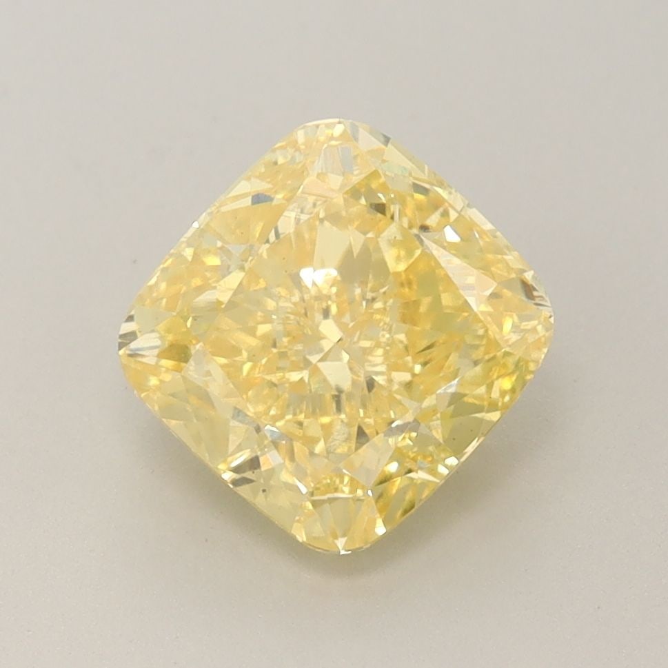 Loose Diamond - CUSHION BRILLIANT 2.43ct Fancy Vivid Yellow VS2: Loose Diamond - CUSHION BRILLIANT 2.43ct Fancy Vivid Yellow VS2 Source: This is a real non-mined Diamond that has been grown in a lab Shape: CUSHION BRILLIANT Carats: 2.43 Color: Fancy Vivid Yellow Ce