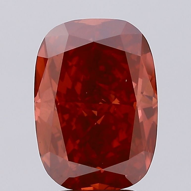 Loose Diamond - CUSHION BRILLIANT 5.1ct Fancy Vivid Red VS1: Loose Diamond - CUSHION BRILLIANT 5.1ct Fancy Vivid Red VS1 Source: This is a real non-mined Diamond that has been grown in a lab Shape: CUSHION BRILLIANT Carats: 5.1 Color: Fancy Vivid Red Certificat