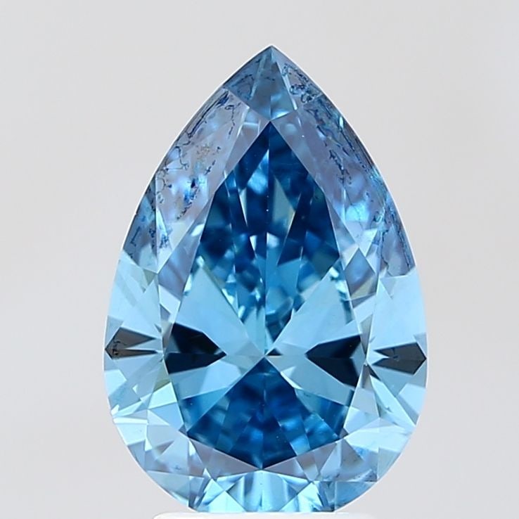 Loose Diamond - PEAR 3.02ct Fancy Vivid Blue VS1: Loose Diamond - PEAR 3.02ct Fancy Vivid Blue VS1 Source: This is a real non-mined Diamond that has been grown in a lab Shape: PEAR Carats: 3.02 Color: Fancy Vivid Blue Certification: NONE Video: