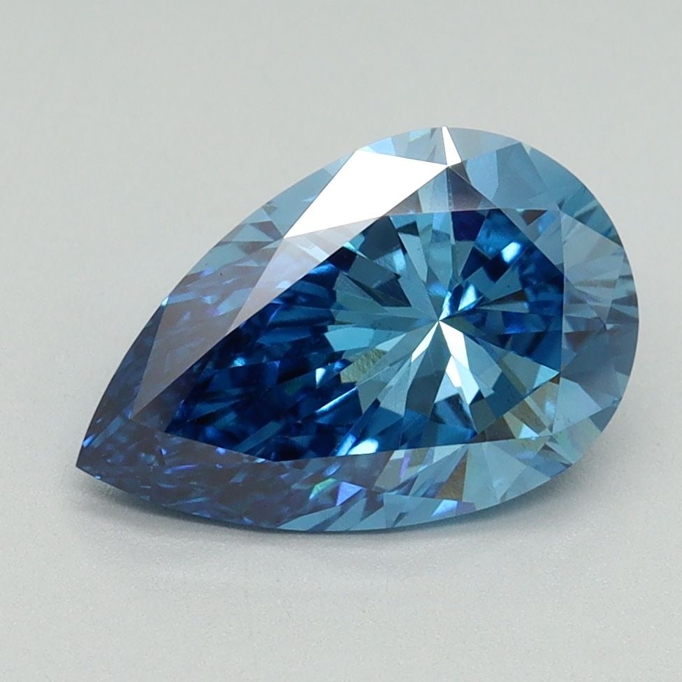 Loose Diamond - PEAR 2.17ct Fancy Vivid Blue VS2: Loose Diamond - PEAR 2.17ct Fancy Vivid Blue VS2 Source: This is a real non-mined Diamond that has been grown in a lab Shape: PEAR Carats: 2.17 Color: Fancy Vivid Blue Certification: IGI Video:
