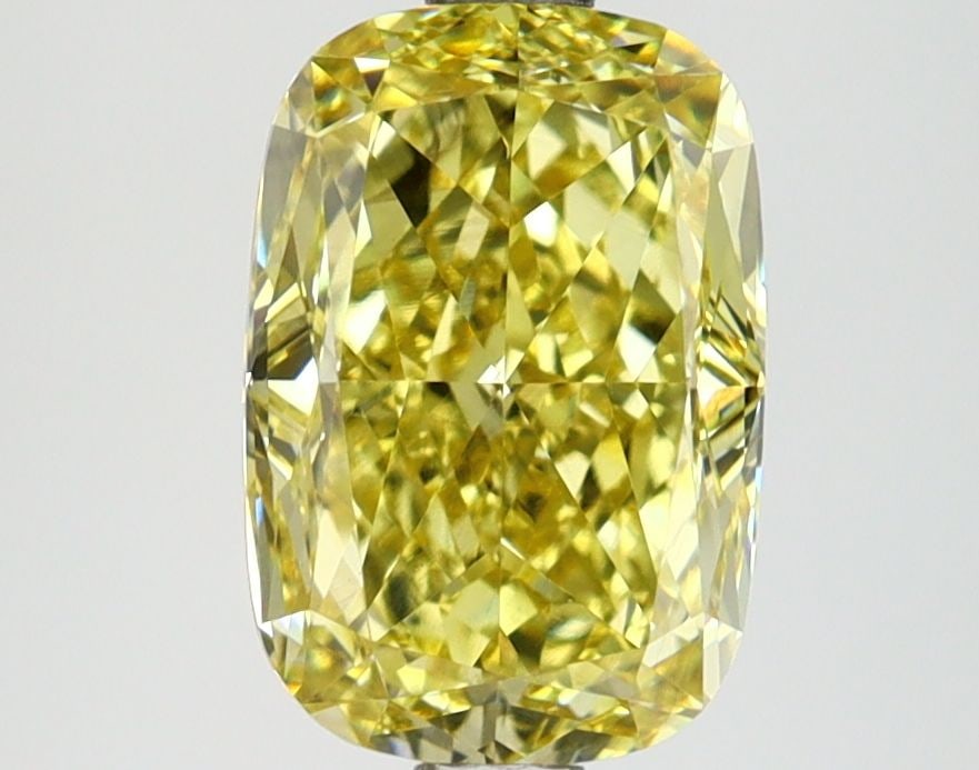 Loose Diamond - CUSHION MODIFIED 2.54ct Fancy Vivid Yellow VS1: Loose Diamond - CUSHION MODIFIED 2.54ct Fancy Vivid Yellow VS1 Source: This is a real non-mined Diamond that has been grown in a lab Shape: CUSHION MODIFIED Carats: 2.54 Color: Fancy Vivid Yellow Cert