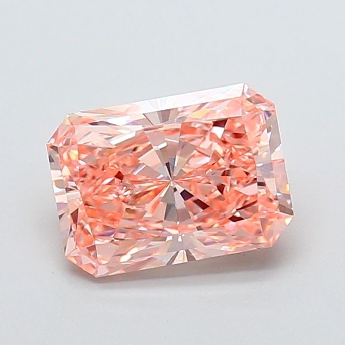 Loose Diamond - RADIANT 2.53ct Fancy Intense Orangey Pink VVS2: Loose Diamond - RADIANT 2.53ct Fancy Intense Orangey Pink VVS2 Source: This is a real non-mined Diamond that has been grown in a lab Shape: RADIANT Carats: 2.53 Color: Fancy Intense Orangey Pink Certi