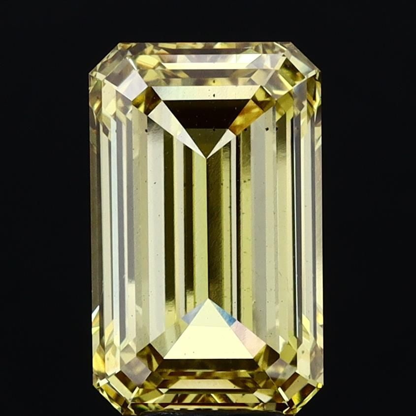 Loose Diamond - EMERALD 10.05ct Fancy Intense Yellow VS2: Loose Diamond - EMERALD 10.05ct Fancy Intense Yellow VS2 Source: This is a real non-mined Diamond that has been grown in a lab Shape: EMERALD Carats: 10.05 Color: Fancy Intense Yellow Certification: I