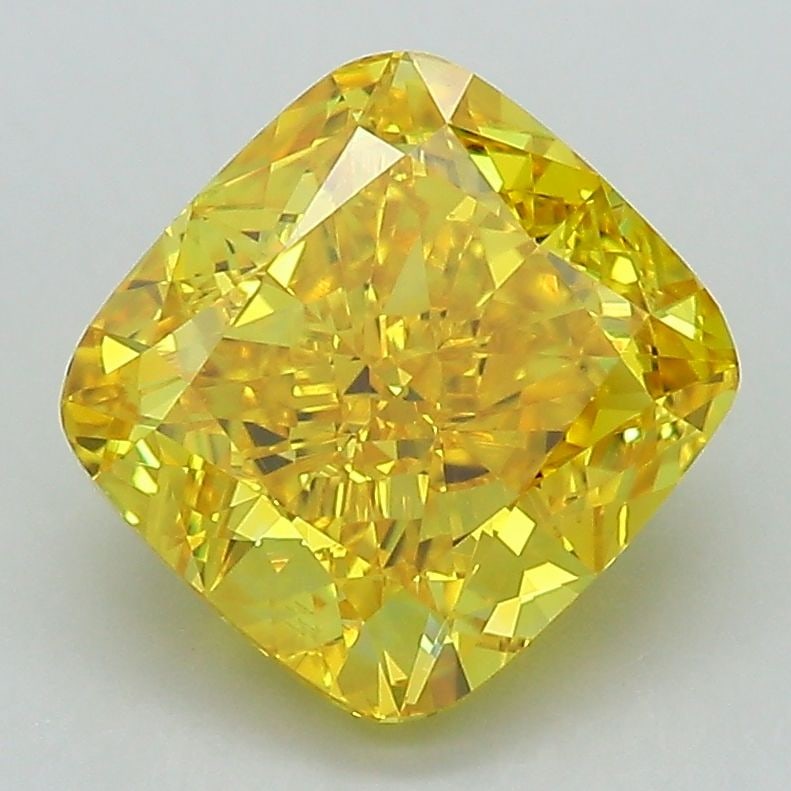 Loose Diamond - CUSHION BRILLIANT 3.09ct Fancy Vivid Yellow VS1: Loose Diamond - CUSHION BRILLIANT 3.09ct Fancy Vivid Yellow VS1 Source: This is a real non-mined Diamond that has been grown in a lab Shape: CUSHION BRILLIANT Carats: 3.09 Color: Fancy Vivid Yellow Ce