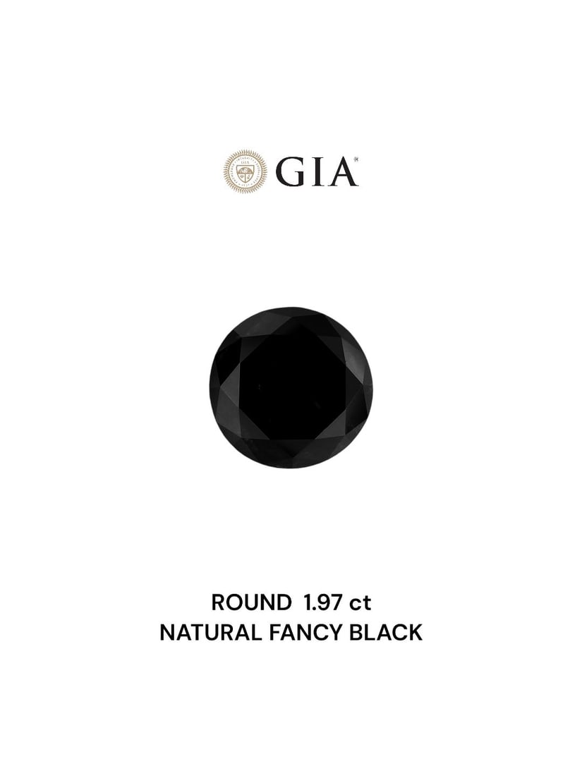 Loose Diamond - ROUND 1.97ct Fancy Black VVS2: Loose Diamond - ROUND 1.97ct Fancy Black VVS2 Source: Natural Shape: ROUND Carats: 1.97 Color: Fancy Black Certification: GIA Video: