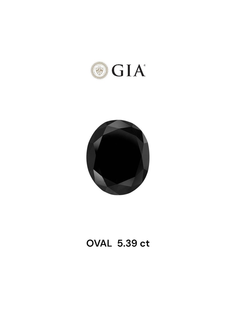 Loose Diamond - OVAL 5.39ct Fancy Black VVS2: Loose Diamond - OVAL 5.39ct Fancy Black VVS2 Source: Natural Shape: OVAL Carats: 5.39 Color: Fancy Black Certification: GIA Video:
