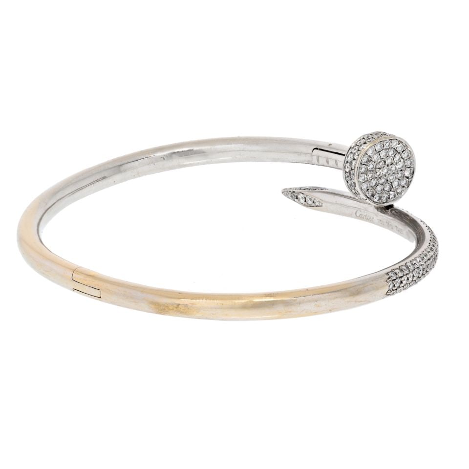 Cartier 18K Yellow Gold Juste Un Clou Diamond Bracelet 2.26ct: Cartier 18K Yellow Gold Juste Un Clou Diamond Bracelet 2.26ct This exquisite Cartier Juste Un Clou bracelet showcases a stunning nail design crafted in 18K yellow gold. The bracelet is elegantly adorn