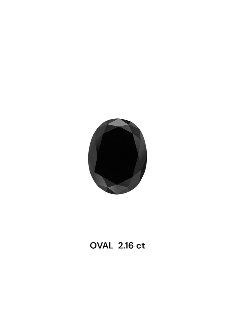 Loose Diamond - OVAL 2.16ct Black: Loose Diamond - OVAL 2.16ct Black Source: Natural Shape: OVAL Carats: 2.16 Color: Black Certification: IGI Video: