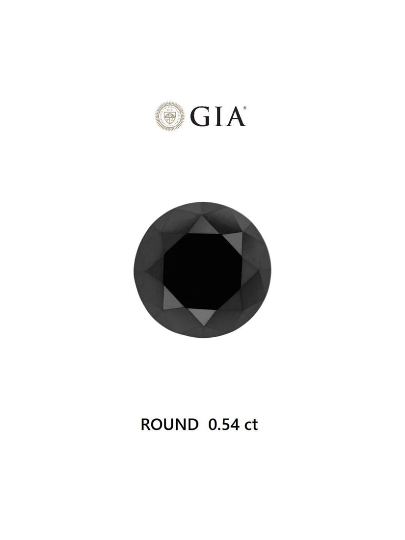 Loose Diamond - ROUND 0.54ct Fancy Black VVS2: Loose Diamond - ROUND 0.54ct Fancy Black VVS2 Source: Natural Shape: ROUND Carats: 0.54 Color: Fancy Black Certification: GIA Video: