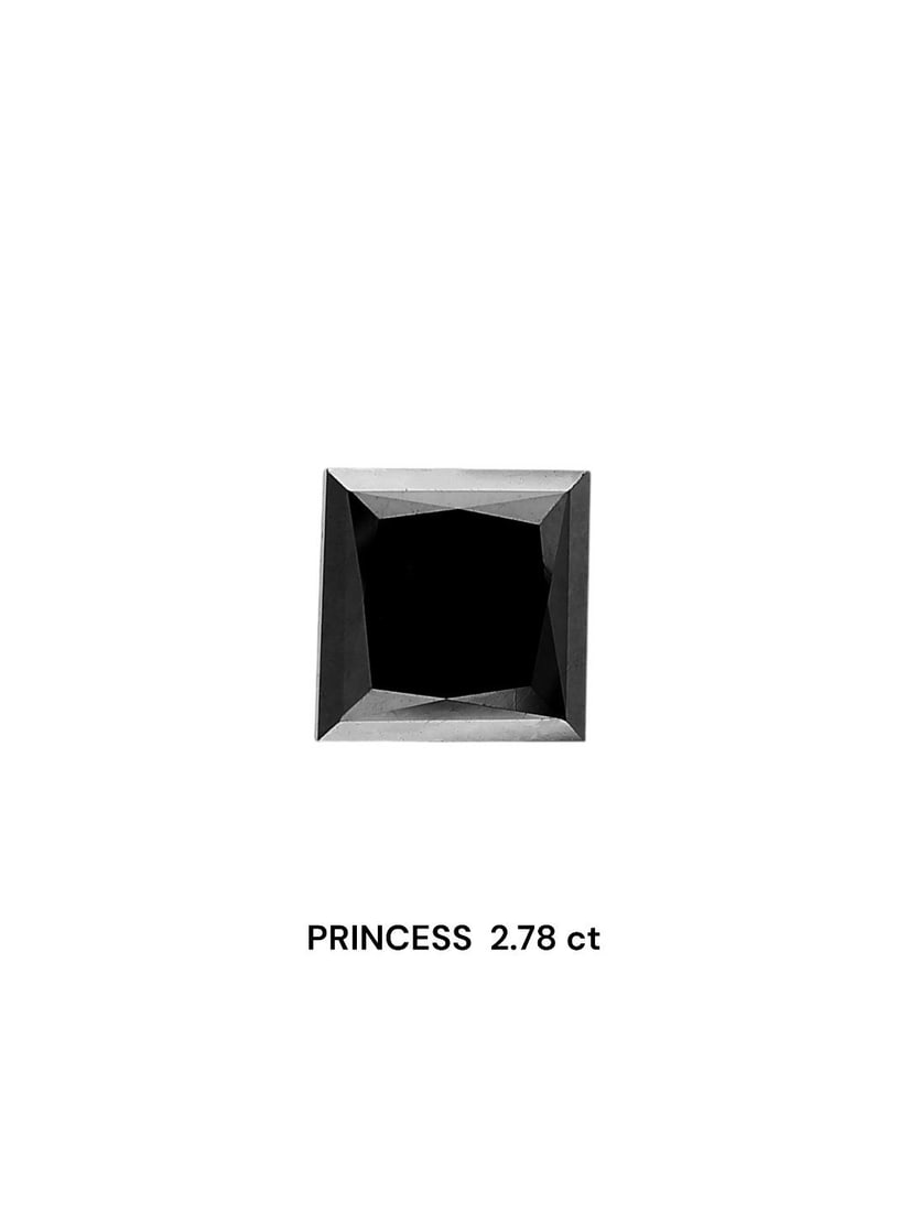 Loose Diamond - PRINCESS 2.78ct Black: Loose Diamond - PRINCESS 2.78ct Black Source: Natural Shape: PRINCESS Carats: 2.78 Color: Black Certification: IGI Video: