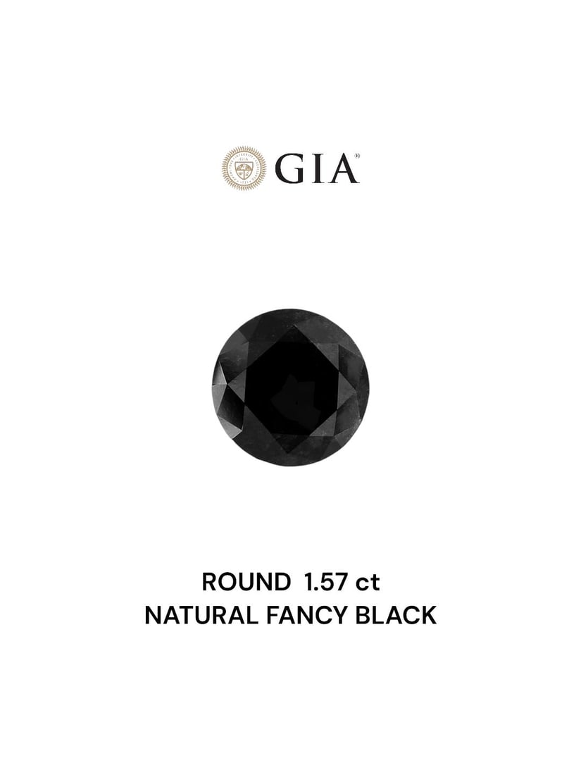 Loose Diamond - ROUND 1.57ct Fancy Black VVS2: Loose Diamond - ROUND 1.57ct Fancy Black VVS2 Source: Natural Shape: ROUND Carats: 1.57 Color: Fancy Black Certification: GIA Video: