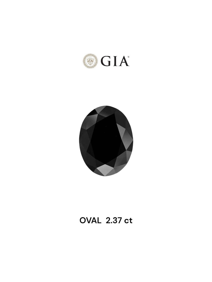 Loose Diamond - OVAL 2.37ct Fancy Black VVS2: Loose Diamond - OVAL 2.37ct Fancy Black VVS2 Source: Natural Shape: OVAL Carats: 2.37 Color: Fancy Black Certification: GIA Video: