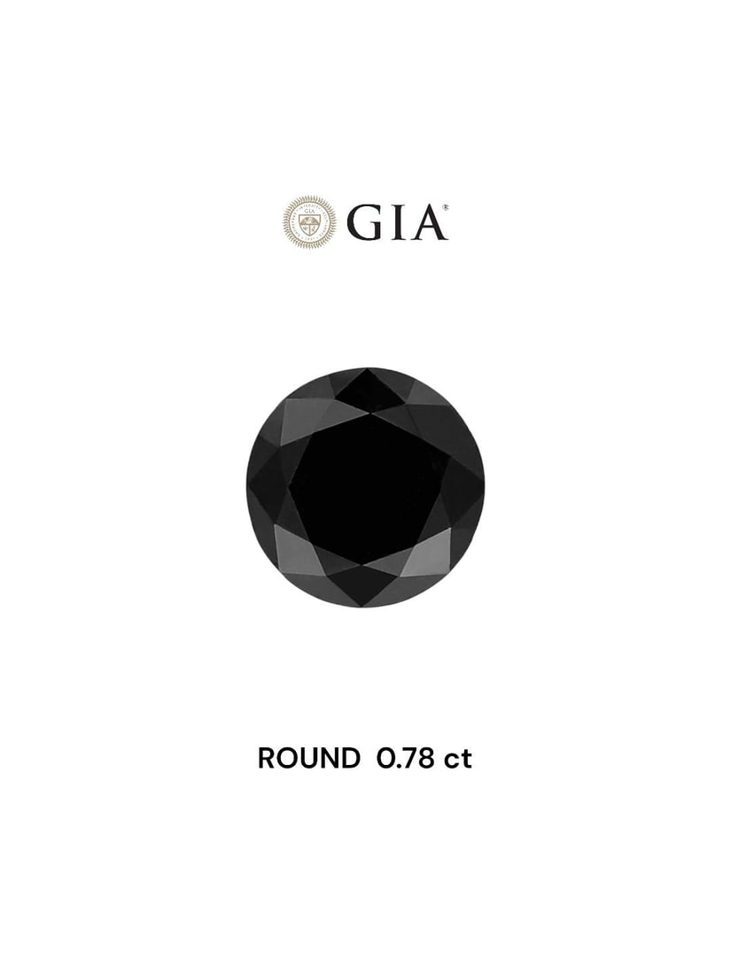 Loose Diamond - ROUND 0.78ct Fancy Black VVS2: Loose Diamond - ROUND 0.78ct Fancy Black VVS2 Source: Natural Shape: ROUND Carats: 0.78 Color: Fancy Black Certification: GIA Video: