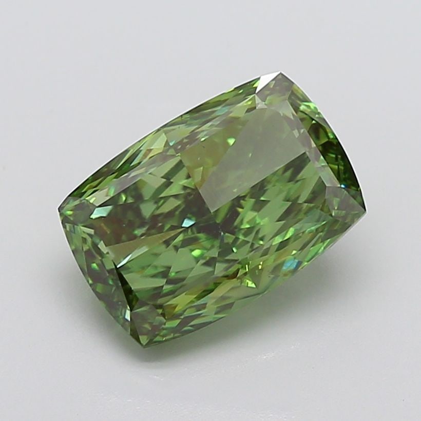 Loose Diamond - CUSHION MODIFIED 5.5ct Fancy Vivid Green VS2: Loose Diamond - CUSHION MODIFIED 5.5ct Fancy Vivid Green VS2 Source: This is a real non-mined Diamond that has been grown in a lab Shape: CUSHION MODIFIED Carats: 5.5 Color: Fancy Vivid Green Certific