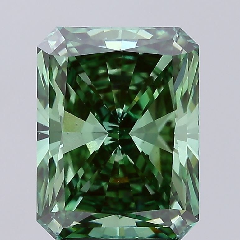 Loose Diamond - RADIANT 5.01ct Fancy Vivid Green VS1: Loose Diamond - RADIANT 5.01ct Fancy Vivid Green VS1 Source: This is a real non-mined Diamond that has been grown in a lab Shape: RADIANT Carats: 5.01 Color: Fancy Vivid Green Certification: IGI Video