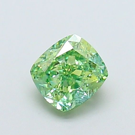 Loose Diamond - CUSHION MODIFIED 1.02ct Fancy Vivid Green VVS1: Loose Diamond - CUSHION MODIFIED 1.02ct Fancy Vivid Green VVS1 Source: This is a real non-mined Diamond that has been grown in a lab Shape: CUSHION MODIFIED Carats: 1.02 Color: Fancy Vivid Green Certi