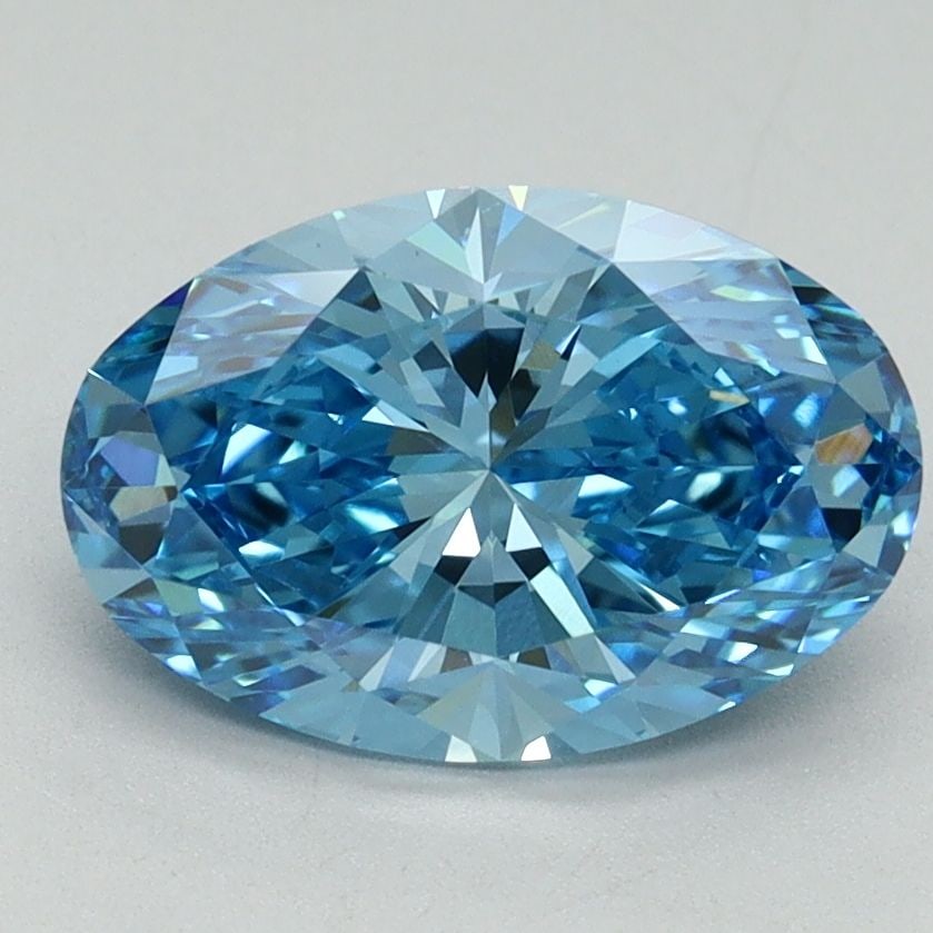 Loose Diamond - OVAL 2.12ct Fancy Vivid Blue VS1: Loose Diamond - OVAL 2.12ct Fancy Vivid Blue VS1 Source: This is a real non-mined Diamond that has been grown in a lab Shape: OVAL Carats: 2.12 Color: Fancy Vivid Blue Certification: IGI Video: