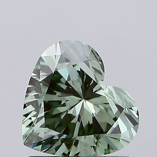 Loose Diamond - HEART 1.06ct Fancy Vivid Green VS1: Loose Diamond - HEART 1.06ct Fancy Vivid Green VS1 Source: This is a real non-mined Diamond that has been grown in a lab Shape: HEART Carats: 1.06 Color: Fancy Vivid Green Certification: IGI Video: