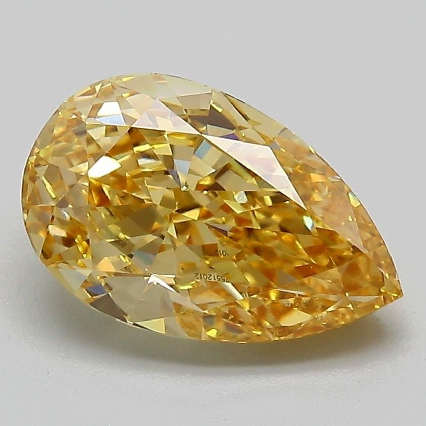 Loose Diamond - PEAR 2.59ct Fancy Intense Yellow VS1: Loose Diamond - PEAR 2.59ct Fancy Intense Yellow VS1 Source: This is a real non-mined Diamond that has been grown in a lab Shape: PEAR Carats: 2.59 Color: Fancy Intense Yellow Certification: IGI Video