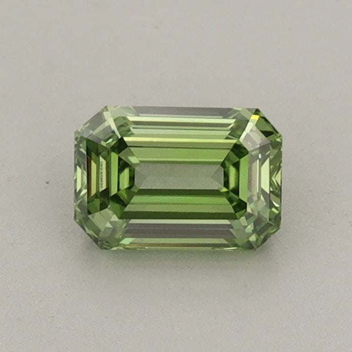 Loose Diamond - EMERALD 0.61ct Fancy Vivid Green VVS2: Loose Diamond - EMERALD 0.61ct Fancy Vivid Green VVS2 Source: This is a real non-mined Diamond that has been grown in a lab Shape: EMERALD Carats: 0.61 Color: Fancy Vivid Green Certification: IGI Vide