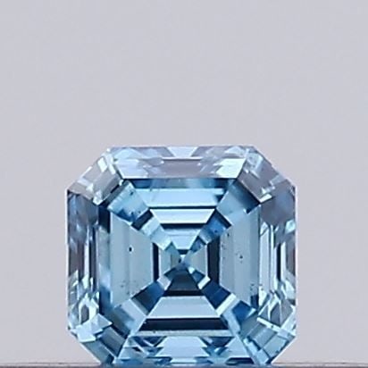 Loose Diamond - ASSCHER 0.16ct Fancy Vivid Blue SI2: Loose Diamond - ASSCHER 0.16ct Fancy Vivid Blue SI2 Source: This is a real non-mined Diamond that has been grown in a lab Shape: ASSCHER Carats: 0.16 Color: Fancy Vivid Blue Certification: NONE Video: