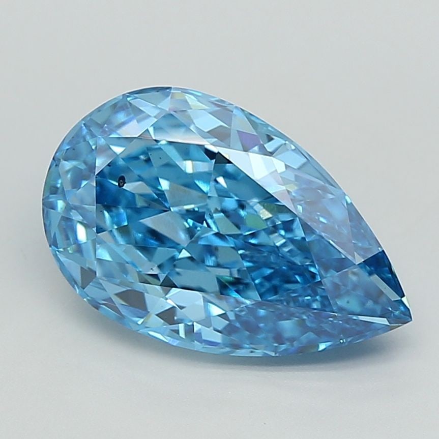 Loose Diamond - PEAR 4.22ct Fancy Vivid Blue SI1: Loose Diamond - PEAR 4.22ct Fancy Vivid Blue SI1 Source: This is a real non-mined Diamond that has been grown in a lab Shape: PEAR Carats: 4.22 Color: Fancy Vivid Blue Certification: IGI Video: