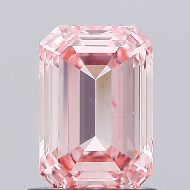 Loose Diamond - EMERALD 1.01ct Fancy Vivid Pink SI1: Loose Diamond - EMERALD 1.01ct Fancy Vivid Pink SI1 Source: This is a real non-mined Diamond that has been grown in a lab Shape: EMERALD Carats: 1.01 Color: Fancy Vivid Pink Certification: IGI Video:
