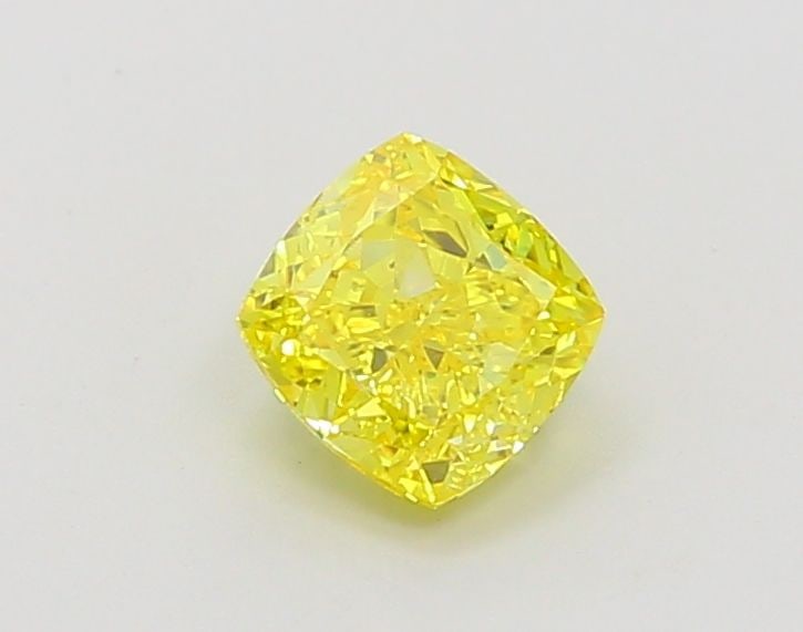 Loose Diamond - CUSHION MODIFIED 1.03ct Fancy Vivid Yellow VVS2: Loose Diamond - CUSHION MODIFIED 1.03ct Fancy Vivid Yellow VVS2 Source: This is a real non-mined Diamond that has been grown in a lab Shape: CUSHION MODIFIED Carats: 1.03 Color: Fancy Vivid Yellow Cer
