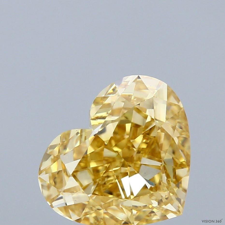 Loose Diamond - HEART 4.32ct Fancy Intense Yellow VS1: Loose Diamond - HEART 4.32ct Fancy Intense Yellow VS1 Source: This is a real non-mined Diamond that has been grown in a lab Shape: HEART Carats: 4.32 Color: Fancy Intense Yellow Certification: IGI