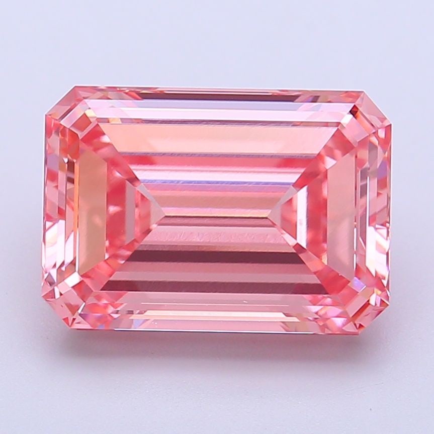 Loose Diamond - EMERALD 5.21ct Fancy Vivid Pink VVS2: Loose Diamond - EMERALD 5.21ct Fancy Vivid Pink VVS2 Source: This is a real non-mined Diamond that has been grown in a lab Shape: EMERALD Carats: 5.21 Color: Fancy Vivid Pink Certification: IGI Video: