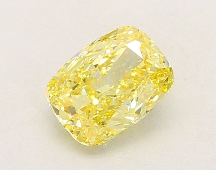 Loose Diamond - CUSHION MODIFIED 1.29ct Fancy Vivid Yellow VS1: Loose Diamond - CUSHION MODIFIED 1.29ct Fancy Vivid Yellow VS1 Source: This is a real non-mined Diamond that has been grown in a lab Shape: CUSHION MODIFIED Carats: 1.29 Color: Fancy Vivid Yellow Cert