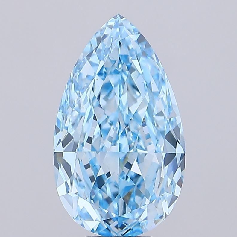 Loose Diamond - PEAR 10.63ct Fancy Vivid Blue VS1: Loose Diamond - PEAR 10.63ct Fancy Vivid Blue VS1 Source: This is a real non-mined Diamond that has been grown in a lab Shape: PEAR Carats: 10.63 Color: Fancy Vivid Blue Certification: IGI Video: