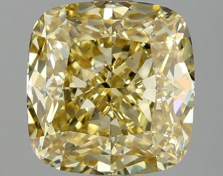 Loose Diamond - CUSHION MODIFIED 4.09ct Fancy Vivid Yellow VS1: Loose Diamond - CUSHION MODIFIED 4.09ct Fancy Vivid Yellow VS1 Source: This is a real non-mined Diamond that has been grown in a lab Shape: CUSHION MODIFIED Carats: 4.09 Color: Fancy Vivid Yellow Cert